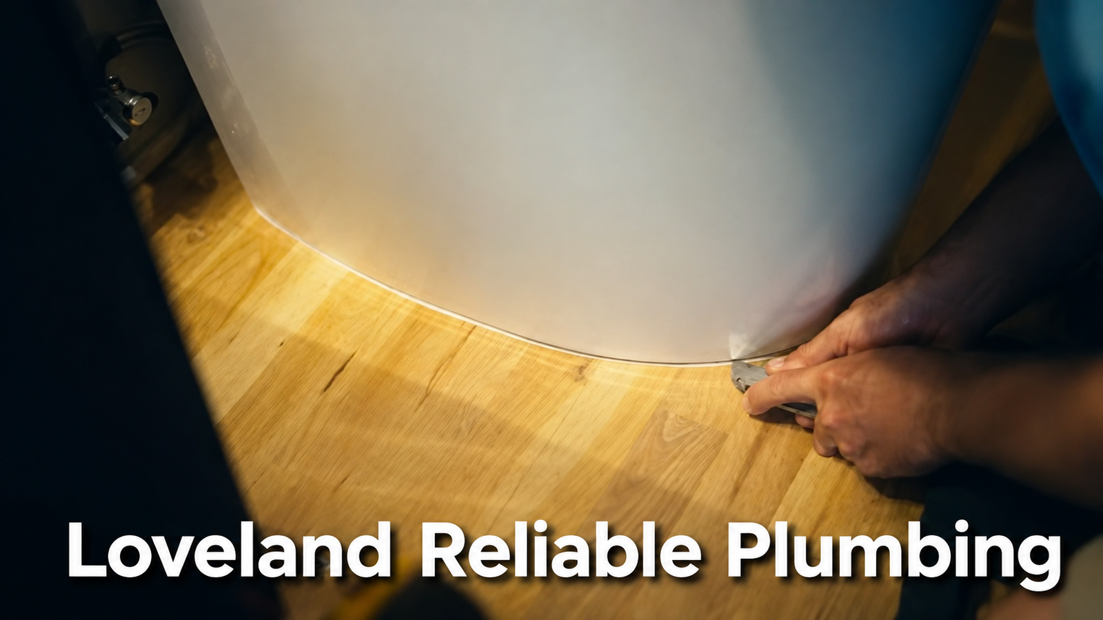 Plumber inspecting a water heater connection